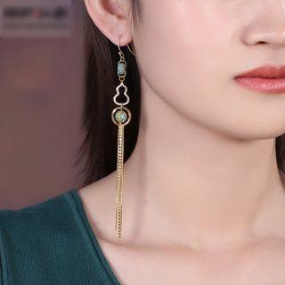 Retro Gourd Rhinestone Gemstone Fringed Earring