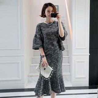 Set: Bell-sleeve Top + Mermaid Skirt