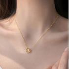 Hoop Pendant Alloy Necklace 1 Pc - Gold - One Size