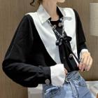 Double-breasted Paneled Shirt