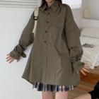 Long-sleeve T-shirt / Shirt / Plaid A-line Skirt