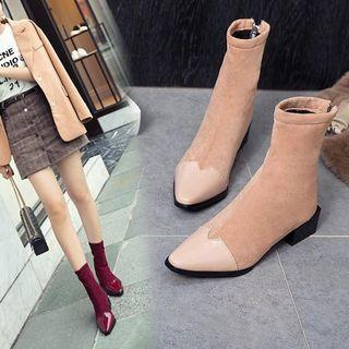Pointed Panel Ankle Boots