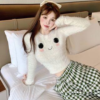 Fluffy Crop Knit Top