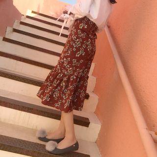 Floral Midi Chiffon Skirt