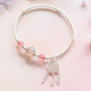 Beaded Bangle With Dream-catcher Dream-catcher & Beads - Strawberry Red - One Size