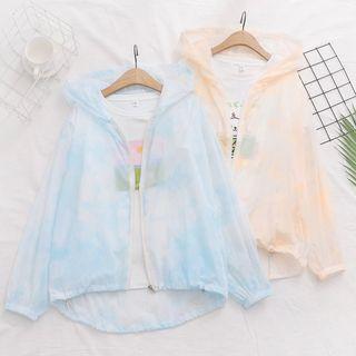 Tie-dyed Hooded Zip-up Jacket / Short-sleeve T-shirt