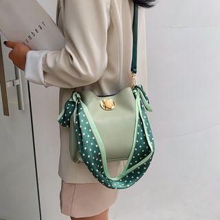 Silk Scarf Detailed Bucket Bag