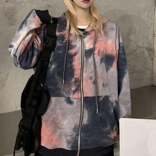 Couple Matching Tie-dye Zip Hoodie