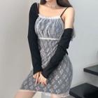 Strappy Lace Dress / Light Jacket / Set