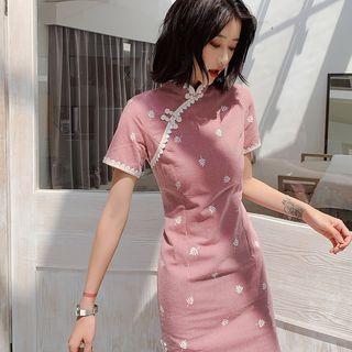 Leaf Short-sleeve Qipao