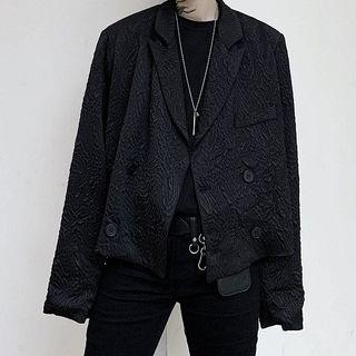 Double-breasted Texture Blazer