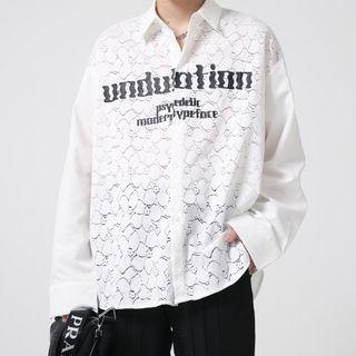 Lettering Lace Shirt
