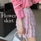 Floral Layered Miniskirt