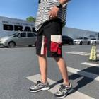 Contrast Color Straight-cut Cargo Shorts