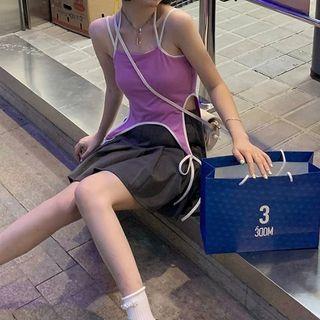 Strappy Top / Mini A-line Skirt