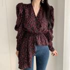 Asymmetric Floral Blouse
