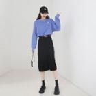 Set: Drawstring-hem Pullover + Sweatpants