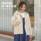 Diagonal-pocket Oversized Zip-up Hoodie