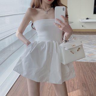 Strapless Wide Leg Romper / Light Jacket