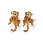 Fashion Cute Plated Gold Enamel Monkey Stud Earrings Golden - One Size