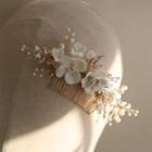 Flower Ceramic Hair Comb / Earring