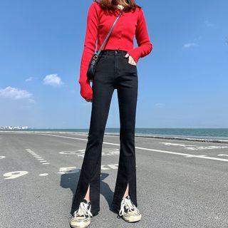 Boot-cut Slit Jeans (various Designs)