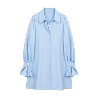Plain Ruffle Dress With Suit Vest