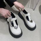 Block Heel Chained T-strap Mary Jane Shoes