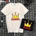 Couple Matching Crown Print Short Sleeve T-shirt