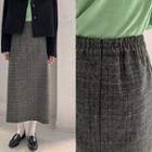 Herringbone A-line Maxi Skirt