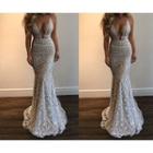 Spaghetti Strap A-line Lace Evening Gown