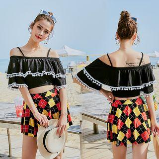 Pom Pom Ruffle Tankini