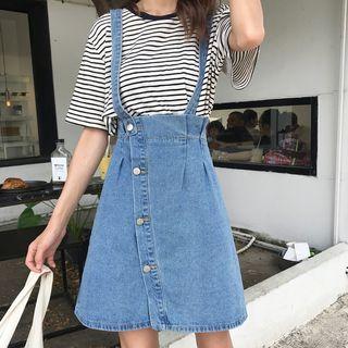 Mini Denim Jumper Skirt