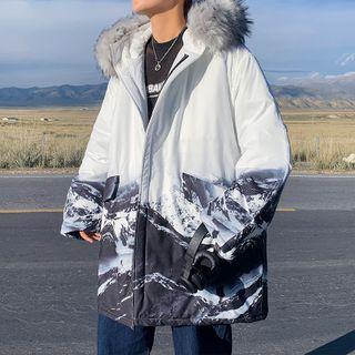 Print Zipped Parka