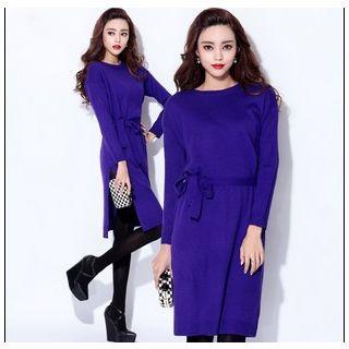 Tie-waist Long-sleeve Dress