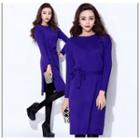 Tie-waist Long-sleeve Dress
