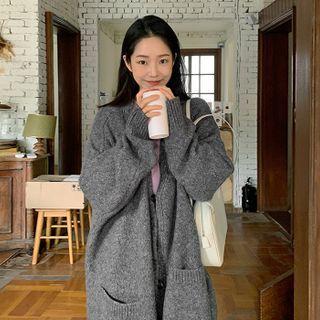 V-neck Longline Oversize Cardigan