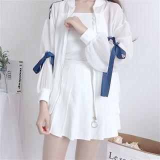 Bow Zip Jacket / Camisole Top