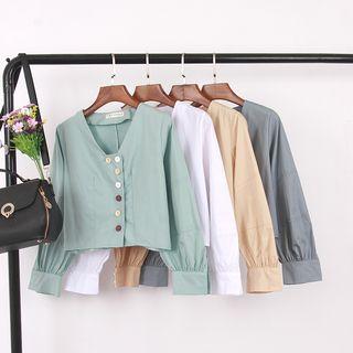 V-neck Cropped Shirt