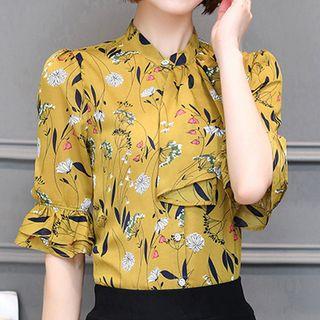 Elbow-sleeve Flora Blouse
