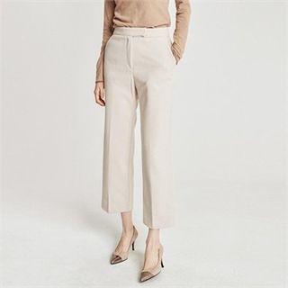 Front-tab Napped Wide-leg Dress Pants