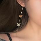 Alloy Butterfly Dangle Earring 1 Pair - 0638a - Silver Needle - Silver & Gold - One Size