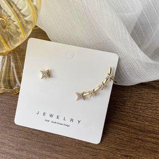 Sterling Silver Star Ear Cuff 1 Pair - 925 Silver - Star - One Size