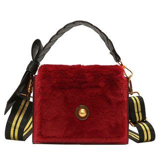 Bow-strap Furry Handbag