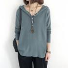 Hooded Henley Knit Top