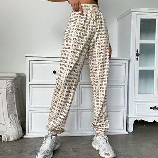 High-waist Letter Prints Sweatpants