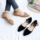 Ankle Strap Woven Flats