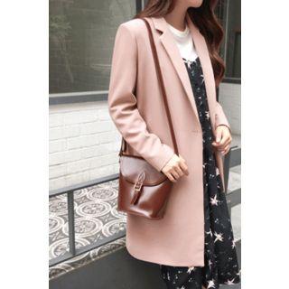 Notched-collar One-button Coat