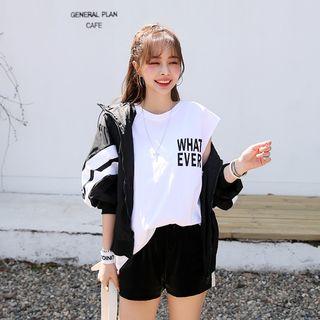 Stand-collar Contrast Dolman-sleeve Windbreaker