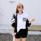 Stand-collar Contrast Dolman-sleeve Windbreaker